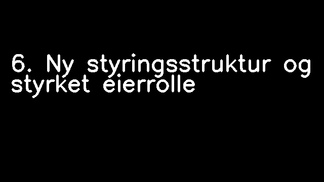 6. Ny styringsstruktur og styrket eierrolle