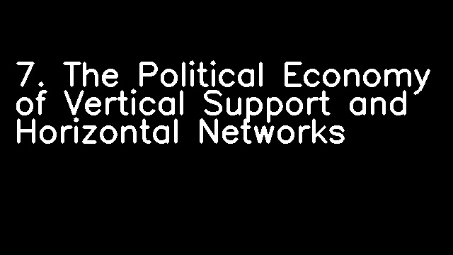 7. The Political Economy of Vertical Support and Horizontal Networks