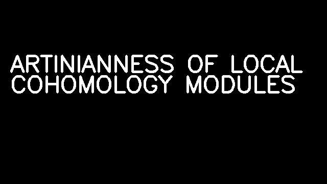 ARTINIANNESS OF LOCAL COHOMOLOGY MODULES