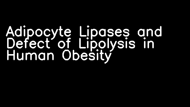 Adipocyte Lipases and Defect of Lipolysis in Human Obesity