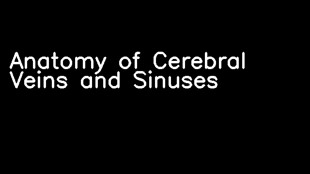 Anatomy of Cerebral Veins and Sinuses