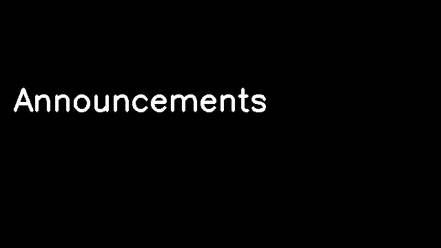 Announcements