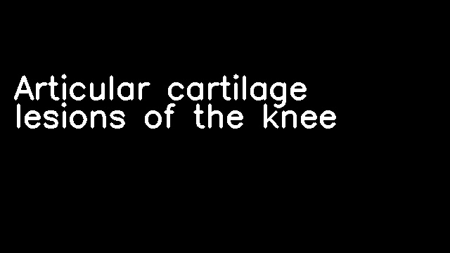 Articular cartilage lesions of the knee