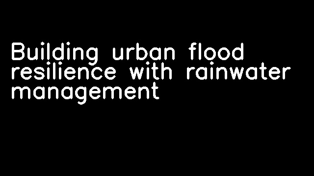 Building urban flood resilience with rainwater management