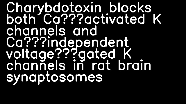 Charybdotoxin blocks both Ca‐activated K channels and Ca‐independent voltage‐gated K channels in rat brain synaptosomes