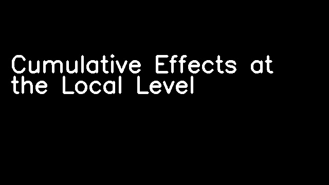 Cumulative Effects at the Local Level