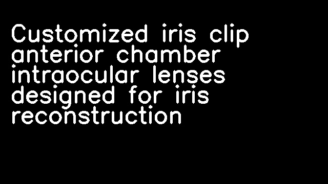 Customized iris clip anterior chamber intraocular lenses designed for iris reconstruction