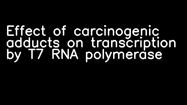 Effect of carcinogenic adducts on transcription by T7 RNA polymerase