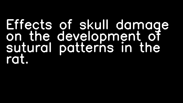 Effects of skull damage on the development of sutural patterns in the rat.