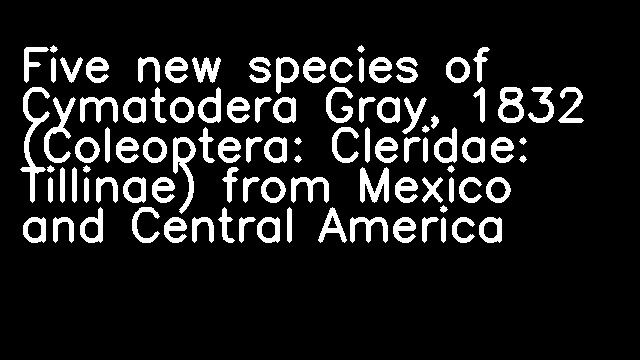 Five new species of Cymatodera Gray, 1832 (Coleoptera: Cleridae: Tillinae) from Mexico and Central America