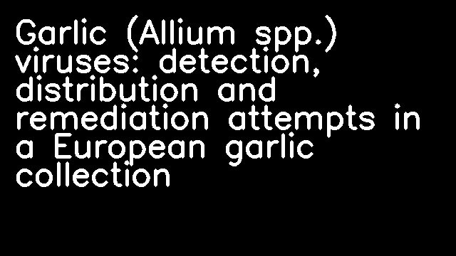 Garlic (Allium spp.) viruses: detection, distribution and remediation attempts in a European garlic collection