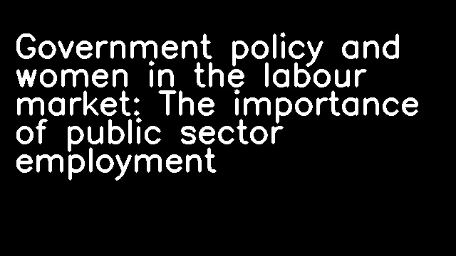 Government policy and women in the labour market: The importance of public sector employment