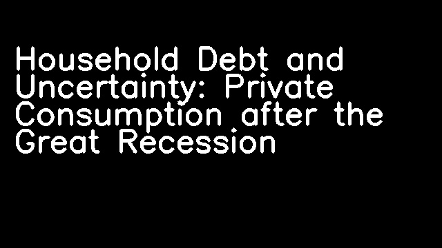 Household Debt and Uncertainty: Private Consumption after the Great Recession