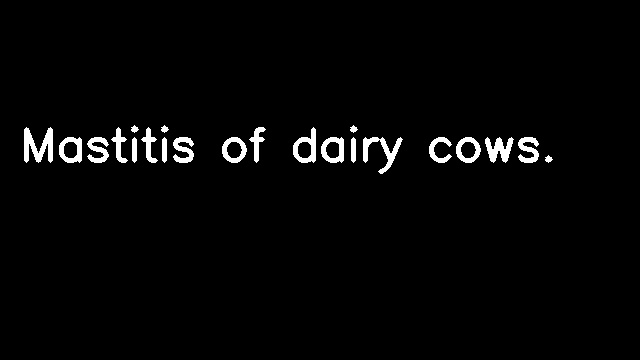 Mastitis of dairy cows.