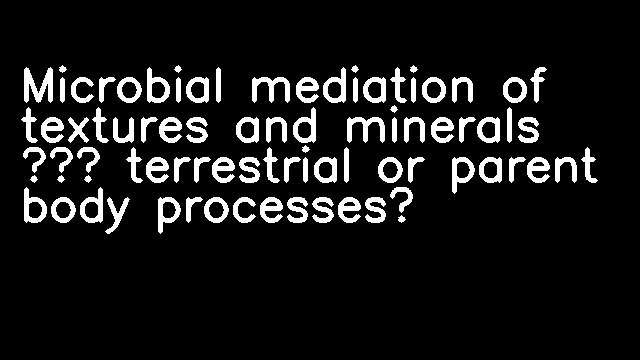 Microbial mediation of textures and minerals – terrestrial or parent body processes?