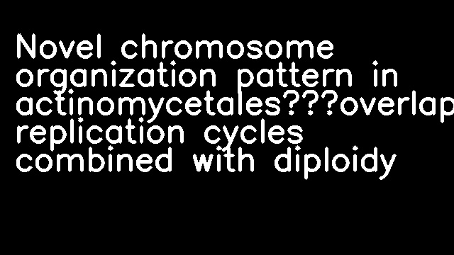 Novel chromosome organization pattern in actinomycetales–overlapping replication cycles combined with diploidy