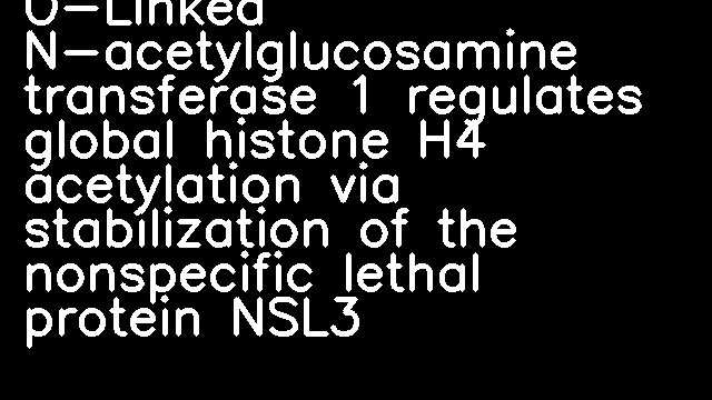 O-Linked N-acetylglucosamine transferase 1 regulates global histone H4 acetylation via stabilization of the nonspecific lethal protein NSL3