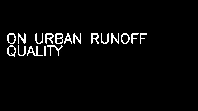 ON URBAN RUNOFF QUALITY