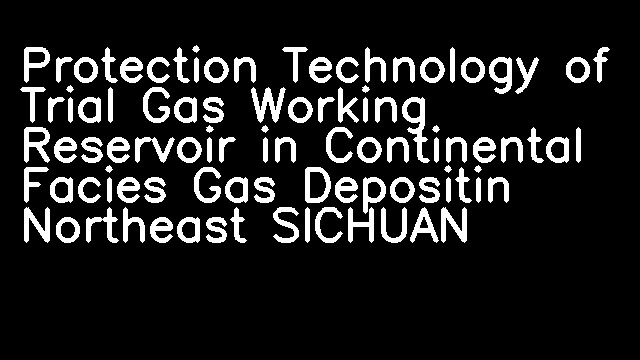 Protection Technology of Trial Gas Working Reservoir in Continental Facies Gas Depositin Northeast SICHUAN