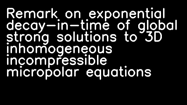 Remark on exponential decay-in-time of global strong solutions to 3D inhomogeneous incompressible micropolar equations