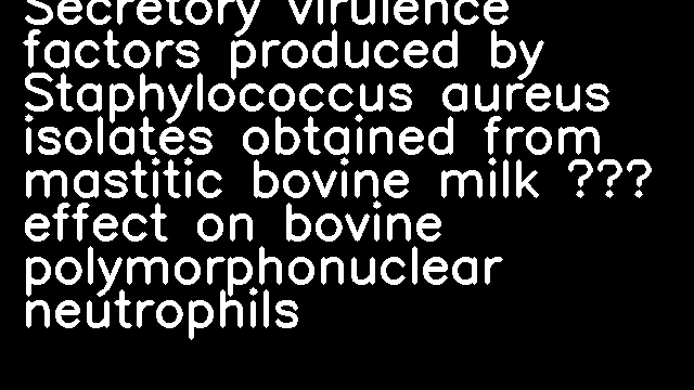 Secretory virulence factors produced by Staphylococcus aureus isolates obtained from mastitic bovine milk – effect on bovine polymorphonuclear neutrophils