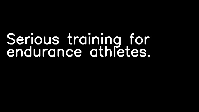 Serious training for endurance athletes.