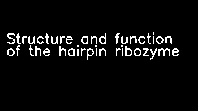 Structure and function of the hairpin ribozyme