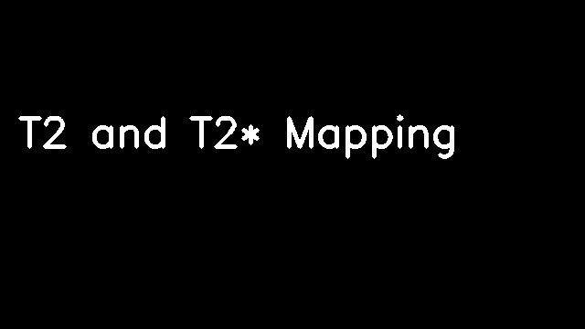 T2 and T2* Mapping