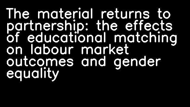 The material returns to partnership: the effects of educational matching on labour market outcomes and gender equality