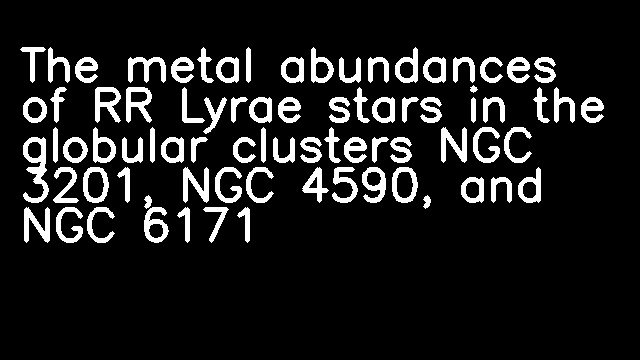 The metal abundances of RR Lyrae stars in the globular clusters NGC 3201, NGC 4590, and NGC 6171