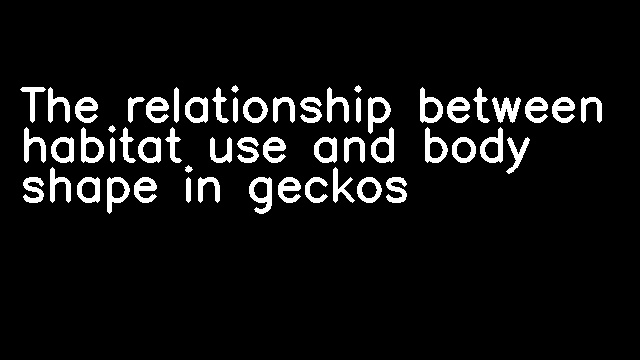 The relationship between habitat use and body shape in geckos