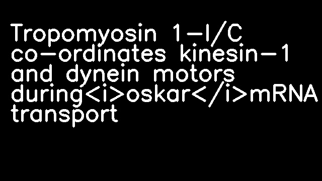 Tropomyosin 1-I/C co-ordinates kinesin-1 and dynein motors during<i>oskar</i>mRNA transport