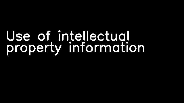 Use of intellectual property information